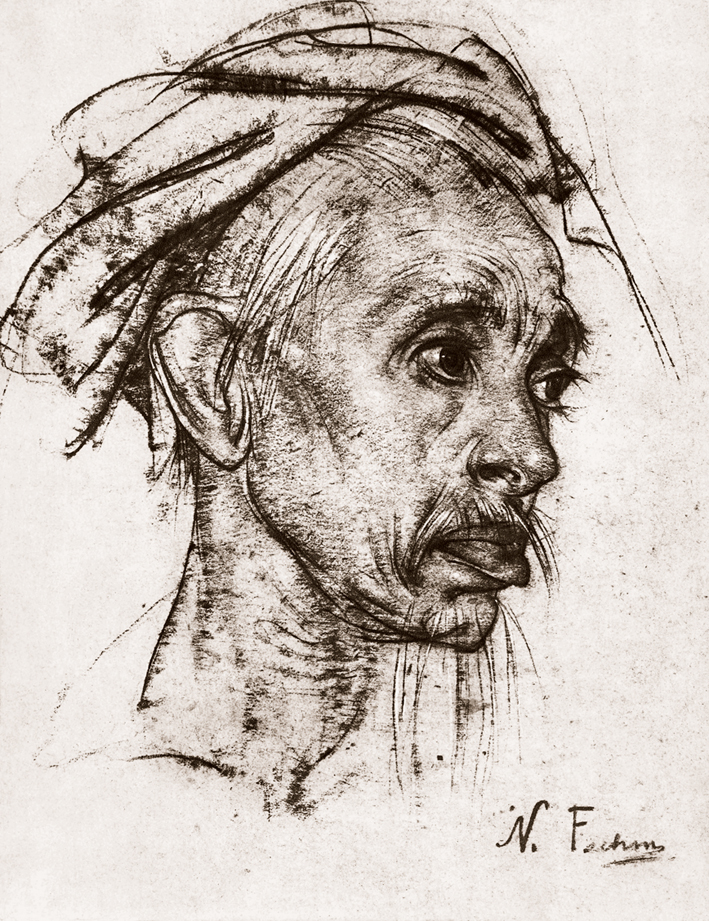  Nicolai Ivanovich Fechin —— 有胡须的巴厘岛男人